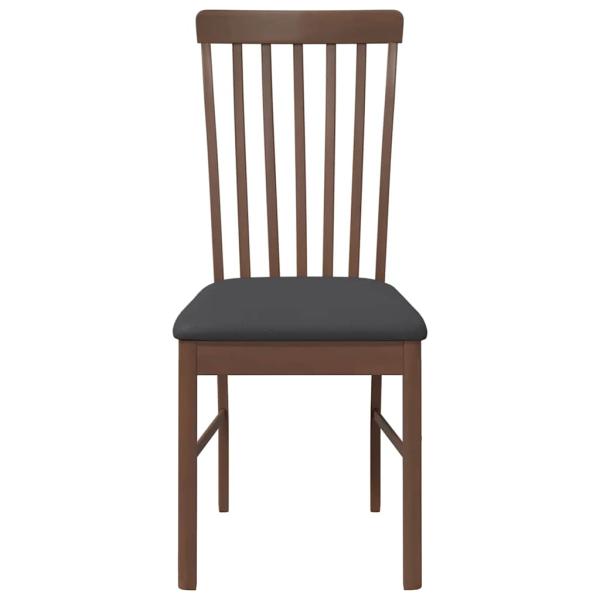 Esszimmerstühle mit Kissen 2 Stk. Braun Massivholz Gummibaum