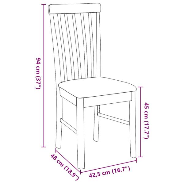 Esszimmerstühle mit Kissen 2 Stk. Braun Massivholz Gummibaum