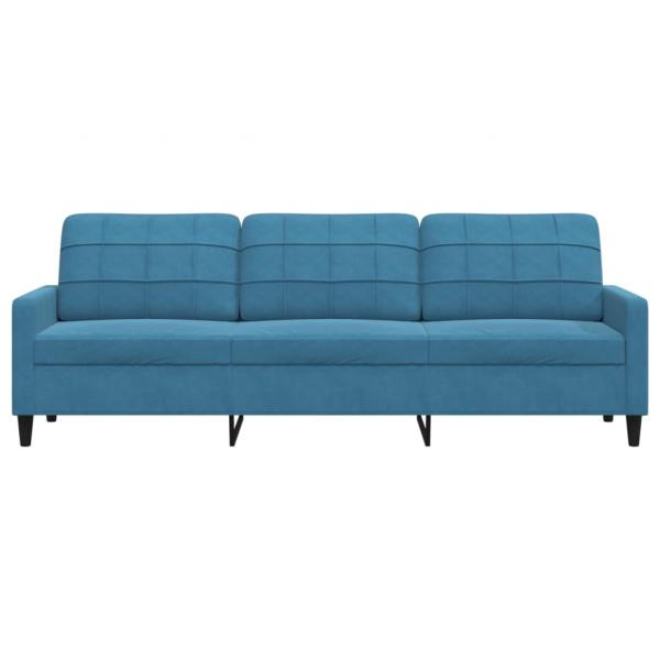 3-Sitzer-Sofa Blau 210 cm Samt