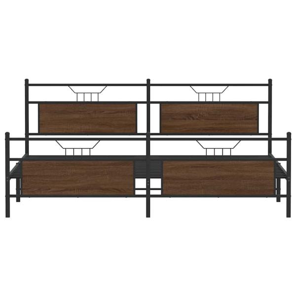 Metallbett ohne Matratze Braun Eichen-Optik 200x200 cm