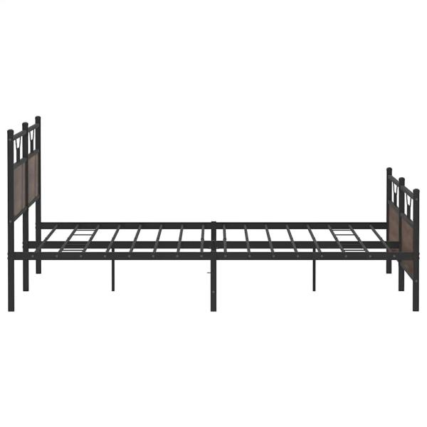 Metallbett ohne Matratze Braun Eichen-Optik 200x200 cm