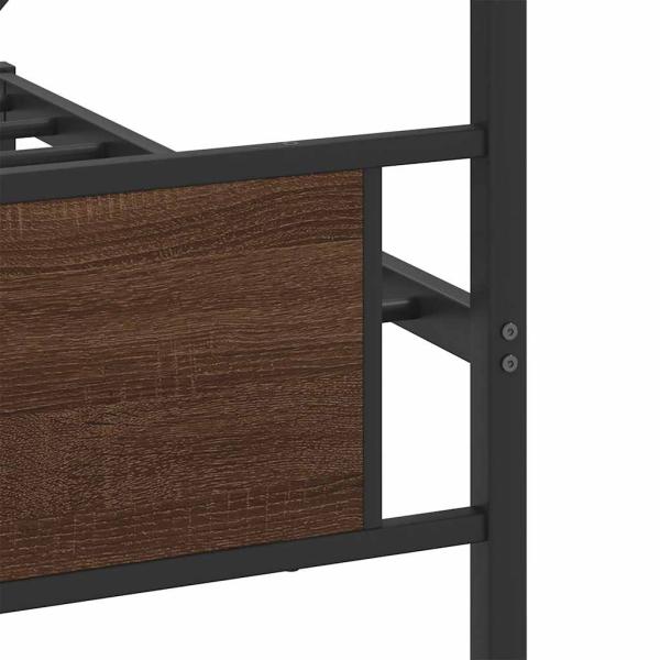 Metallbett ohne Matratze Braun Eichen-Optik 200x200 cm