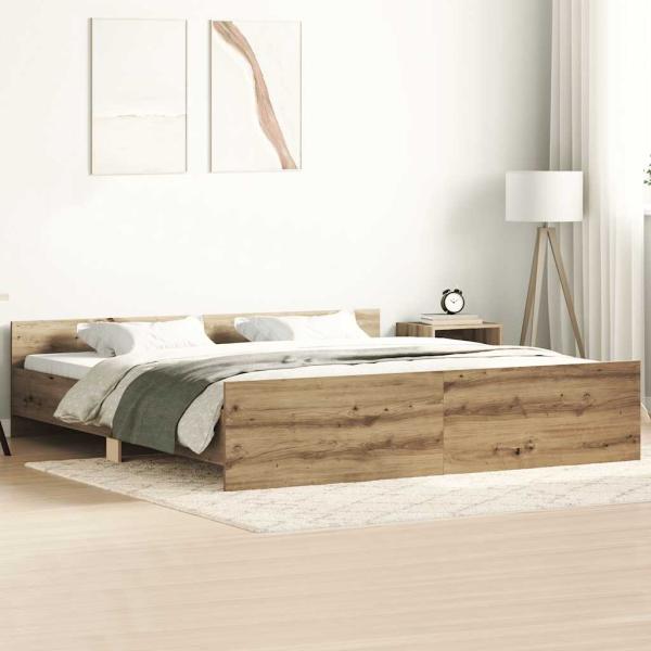 ARDEBO.de - Bettgestell ohne Matratze Artisan-Eiche 160x200cm Holzwerkstoff