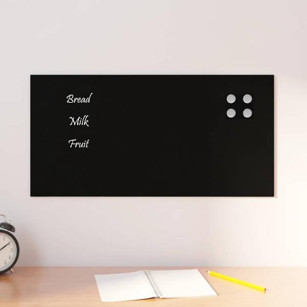 ARDEBO.de - Magnettafel Wandmontage Schwarz 60x30 cm Hartglas