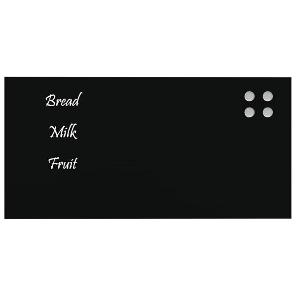 Magnettafel Wandmontage Schwarz 60x30 cm Hartglas