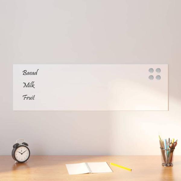 ARDEBO.de - Magnettafel Wandmontage Weiß 100x30 cm Hartglas