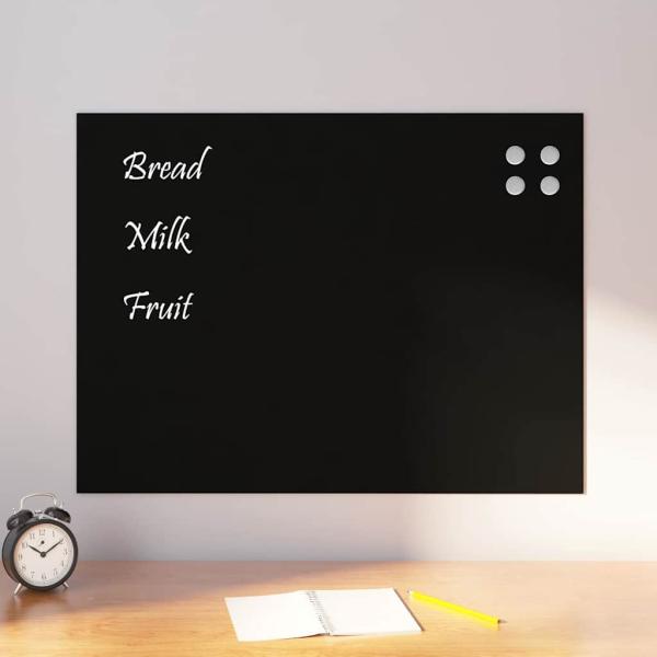 ARDEBO.de - Magnettafel Wandmontage Schwarz 80x60 cm Hartglas