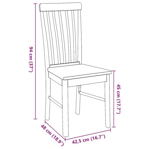 Esszimmerstühle 2 Stk. Weiß Massivholz Gummibaum