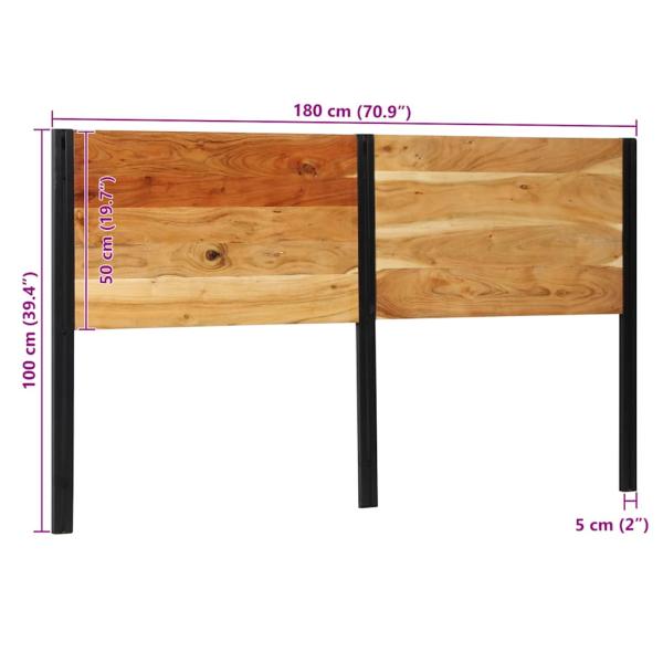 Kopfteil 180 cm Massivholz Akazie und Eisen