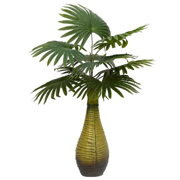 ARDEBO.de - Palme Künstlich 9 Blätter 65 cm Grün