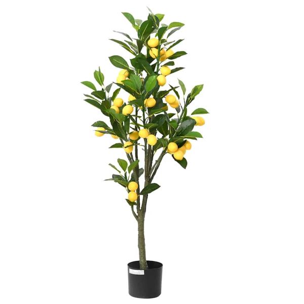 ARDEBO.de - Zitronenbaum Künstlich 136 Blätter 120 cm Grün