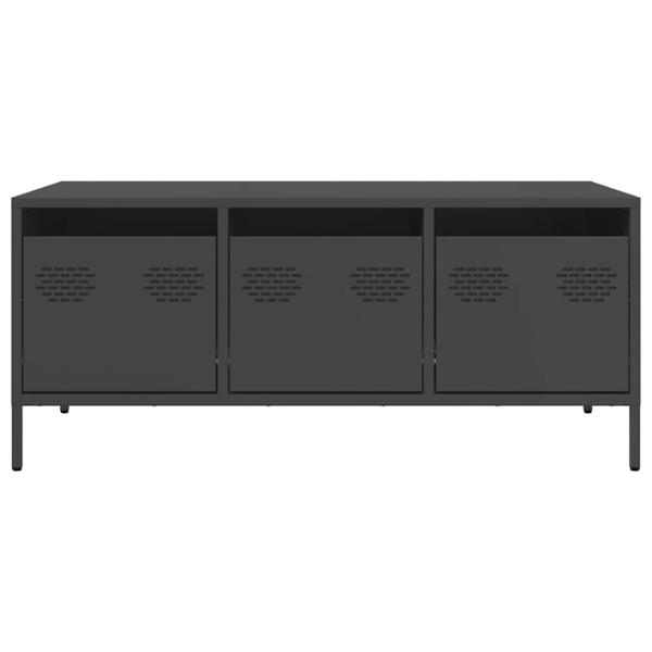 Couchtisch Schwarz 101,5x50x43,5 cm Kaltgewalzter Stahl