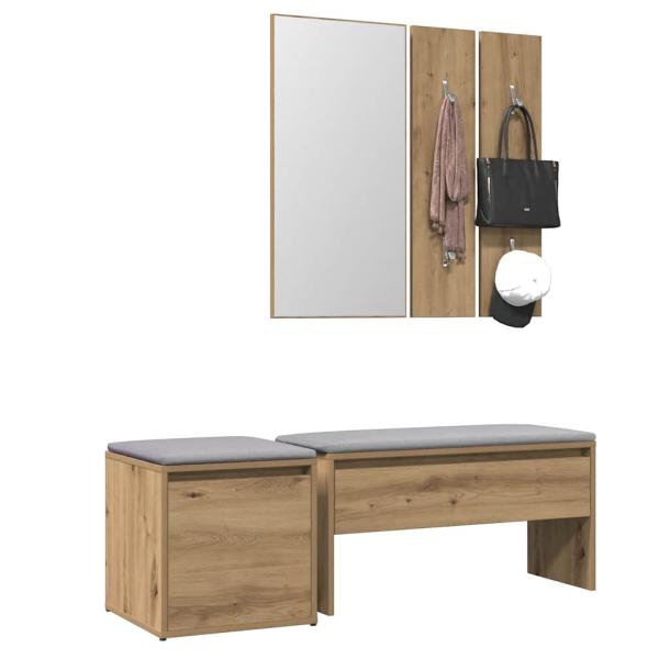 ARDEBO.de - Garderoben-Set Artisan-Eiche Holzwerkstoff