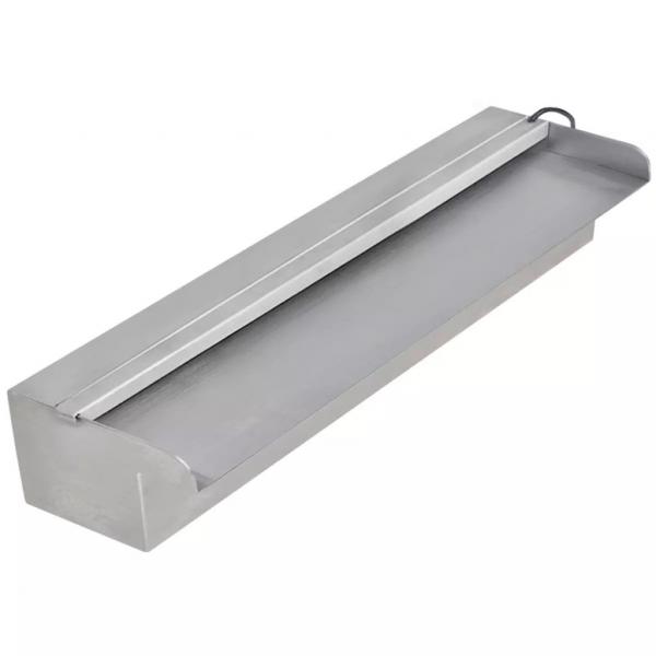 ARDEBO.de - Pool-Wasserfall Fontäne mit LEDs Rechteckig Edelstahl 45 cm
