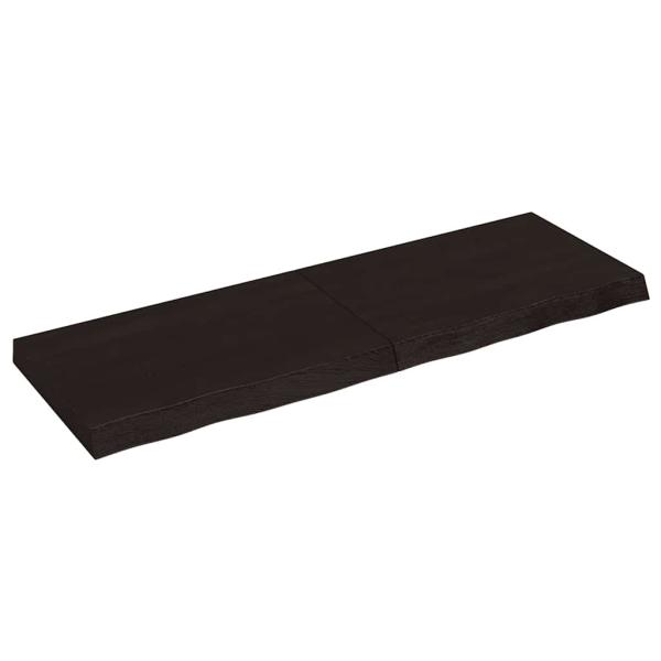 ARDEBO.de - Tischplatte Dunkelbraun 120x40x(2-6)cm Massivholz Eiche