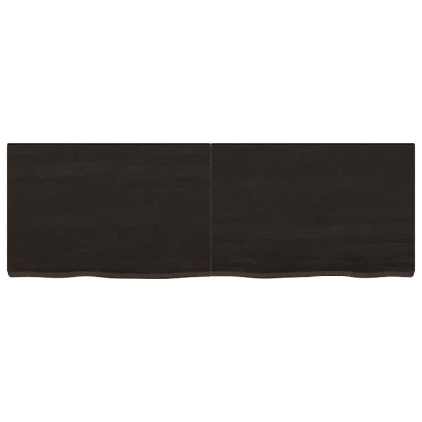 Tischplatte Dunkelbraun 120x40x(2-6)cm Massivholz Eiche