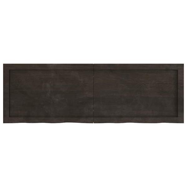 Tischplatte Dunkelbraun 120x40x(2-6)cm Massivholz Eiche