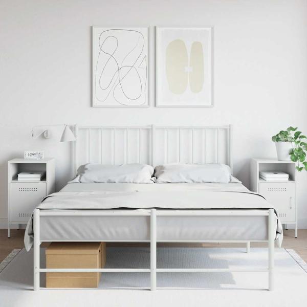 ARDEBO.de - Nachttische 2 Stk. Weiß 36x39x68 cm Stahl