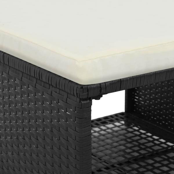 4-tlg. Garten-Lounge-Set Poly Rattan Schwarz