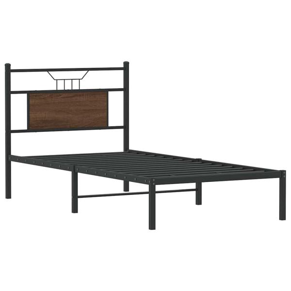Bettgestell ohne Matratze Braun Eiche 75x190 cm Holzwerkstoff