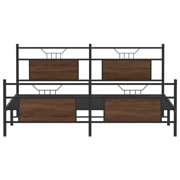 Metallbett ohne Matratze Braun Eichen-Optik 183x213 cm
