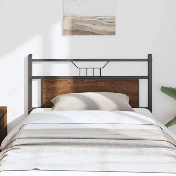 ARDEBO.de - Kopfteil Braun Eichen-Optik 107 cm Holzwerkstoff und Stahl