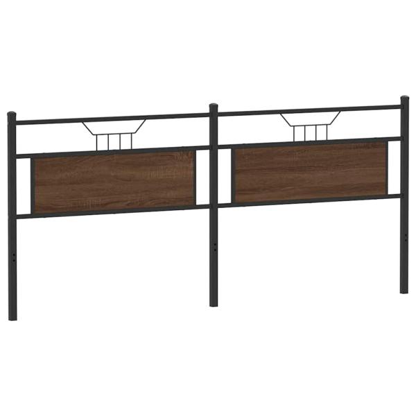 Kopfteil Braun Eichen-Optik 193 cm Holzwerkstoff und Stahl