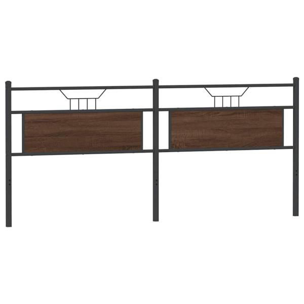 Kopfteil Braun Eichen-Optik 193 cm Holzwerkstoff und Stahl