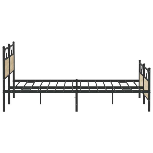 Metallbett ohne Matratze Sonoma-Eiche 193x203 cm
