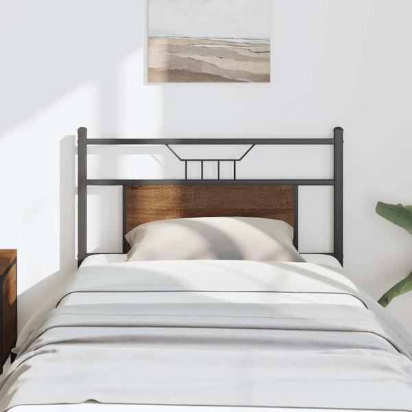 ARDEBO.de - Kopfteil Braun Eichen-Optik 80 cm Holzwerkstoff und Stahl
