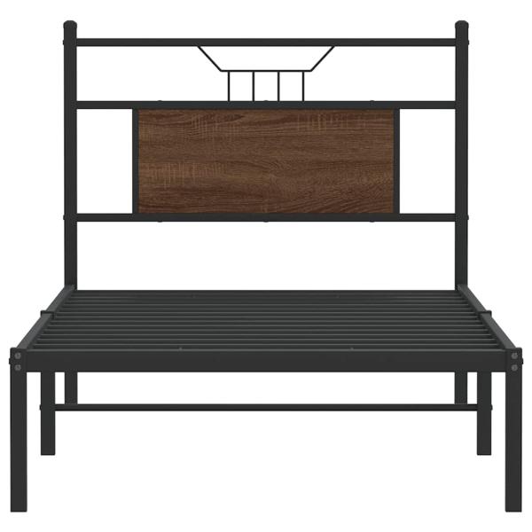 Bettgestell ohne Matratze Braun Eiche 90x200 cm Holzwerkstoff