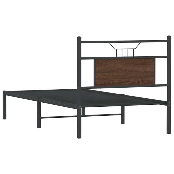 Bettgestell ohne Matratze Braun Eiche 90x200 cm Holzwerkstoff