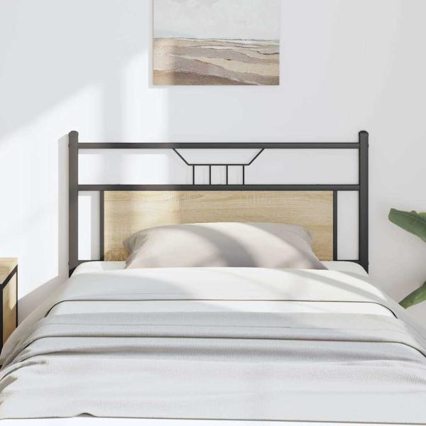 ARDEBO.de - Kopfteil Sonoma-Eiche 107 cm Holzwerkstoff und Stahl