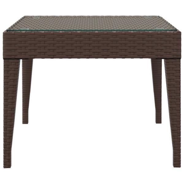 Beistelltisch Braun 50x50x38 cm Poly Rattan und Hartglas