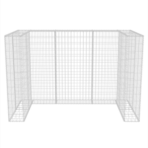 Gabionen-Mülltonnenverkleidung für 2 Tonnen Stahl 180x100x120cm