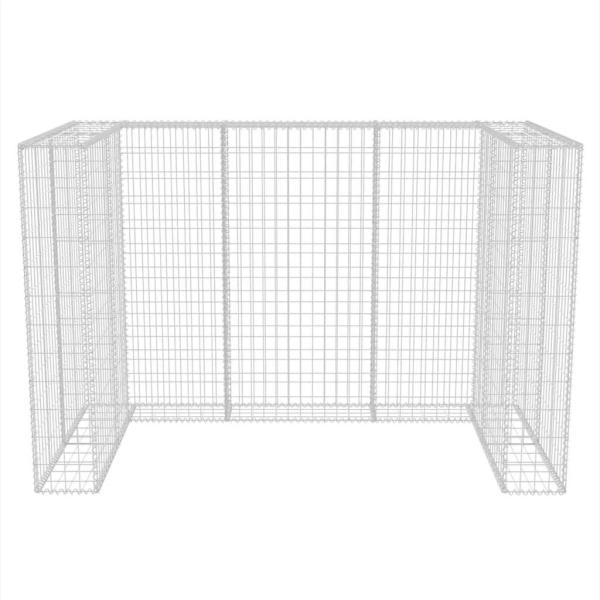 Gabionen-Mülltonnenverkleidung für 2 Tonnen Stahl 180x100x120cm