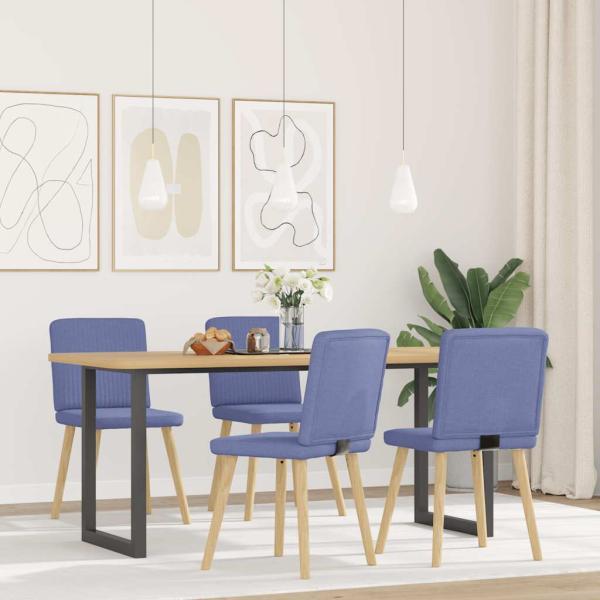 ARDEBO.de - Esszimmerstühle 4 Stk. Jeansblau Stoff