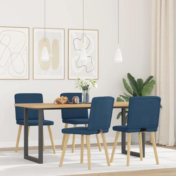 ARDEBO.de - Esszimmerstühle 4 Stk. Blau Stoff