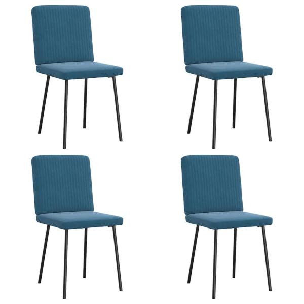 ARDEBO.de - Esszimmerstühle 4 Stk. Blau Samt