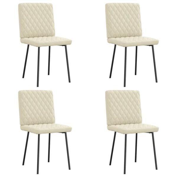 ARDEBO.de - Esszimmerstühle 4 Stk. Creme Kunstleder