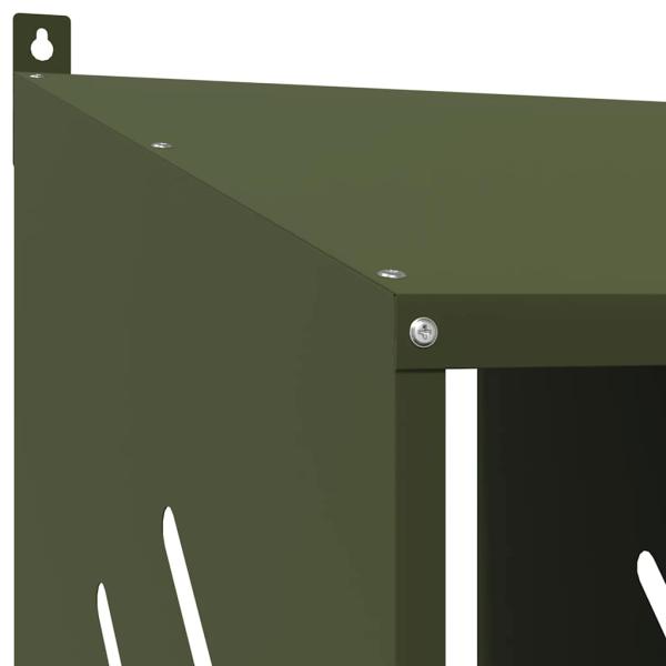 Hühner-Nistkasten mit 2 Fächern Olivgrün Metall