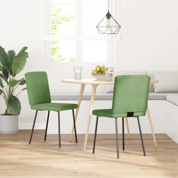 ARDEBO.de - Esszimmerstühle 2 Stk. Hellgrün Samt