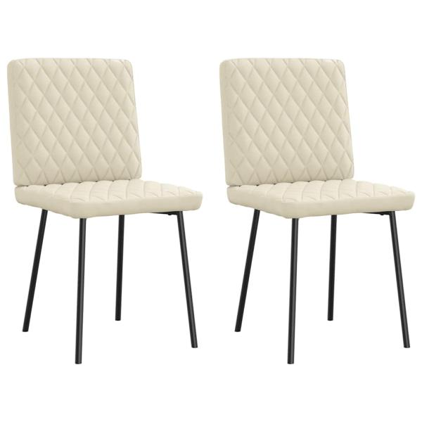 ARDEBO.de - Esszimmerstühle 2 Stk. Creme Kunstleder