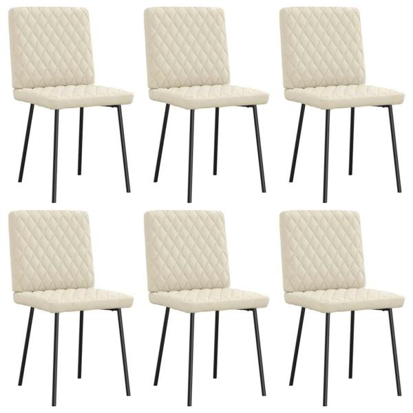 ARDEBO.de - Esszimmerstühle 6 Stk. Creme Kunstleder