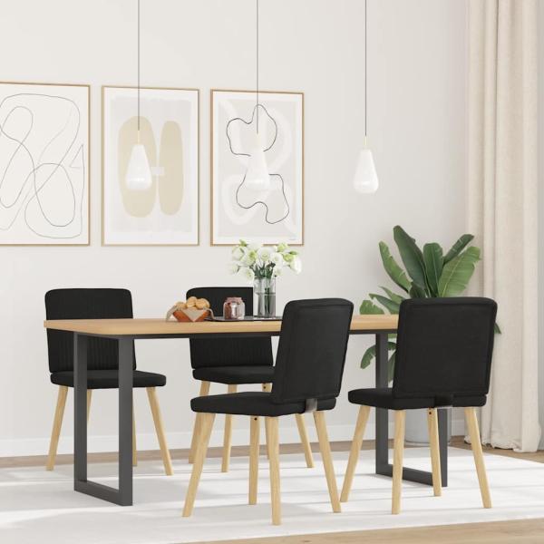 ARDEBO.de - Esszimmerstühle 4 Stk. Schwarz Stoff