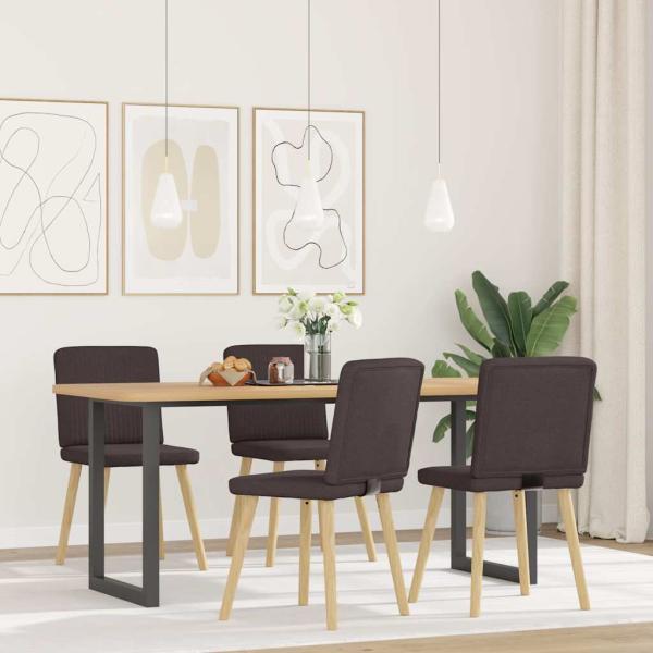 ARDEBO.de - Esszimmerstühle 4 Stk. Dunkelbraun Stoff