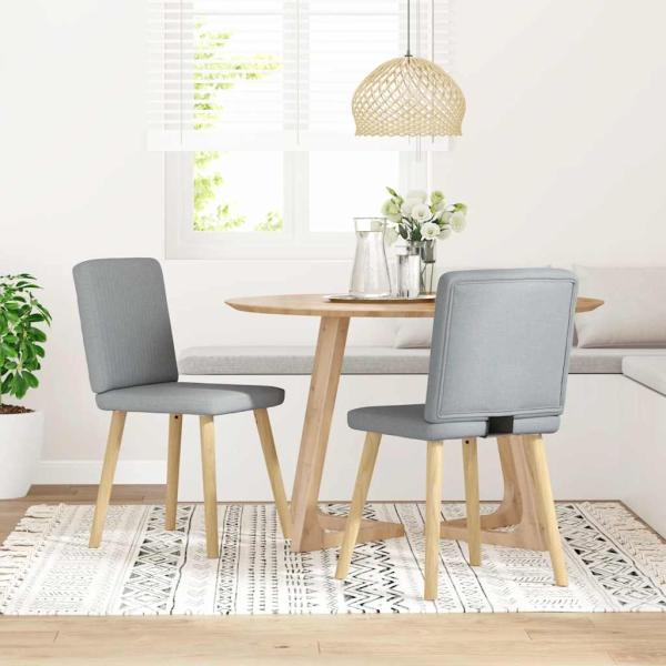 ARDEBO.de - Esszimmerstühle 2 Stk. Hellgrau Stoff