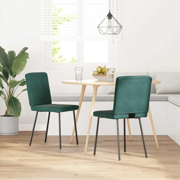 ARDEBO.de - Esszimmerstühle 2 Stk. Dunkelgrün Samt