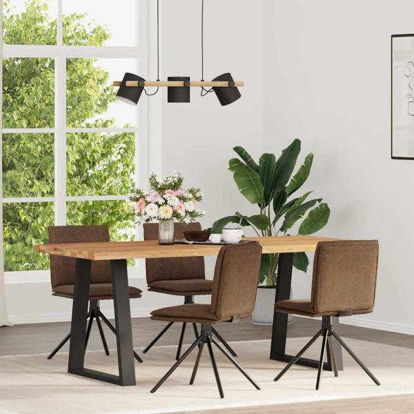 ARDEBO.de - Esszimmerstühle 4 Stk. Braun Kunstleder in Wildleder-Optik