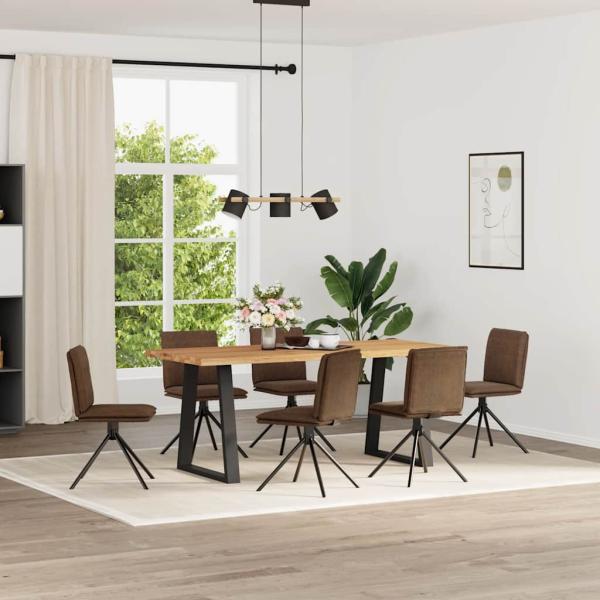 ARDEBO.de - Esszimmerstühle 6 Stk. Braun Wildleder-Optik